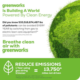 Greenworks 3-year tool and 2-year battery warranty for confidence