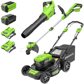 Greenworks 40V 21-inch self-propelled mower cutting grass with ease and control