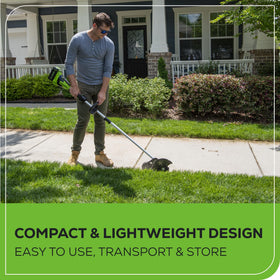 Tool-less depth adjustment on Greenworks 40V 8-inch edger for customizable cutting depth