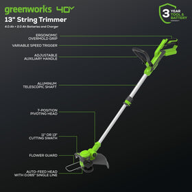 Greenworks 40V blower delivering 350 CFM at 100 MPH for powerful cleanup