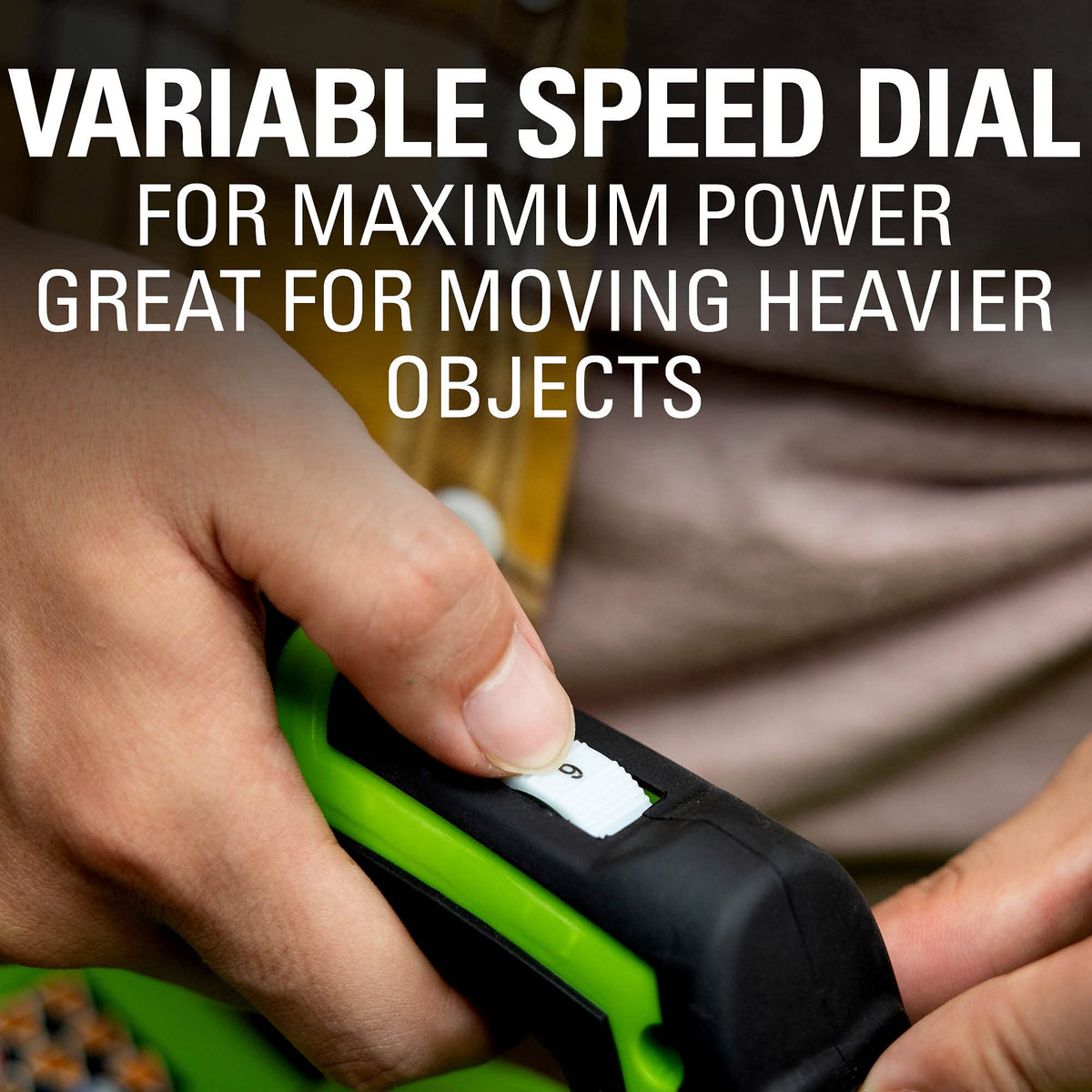 Greenworks 40V blower concentrator nozzle concentrates airflow for tight spaces.