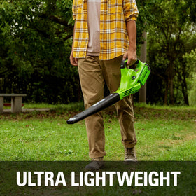 Greenworks 40V leaf blower lightweight design reduces user fatigue.