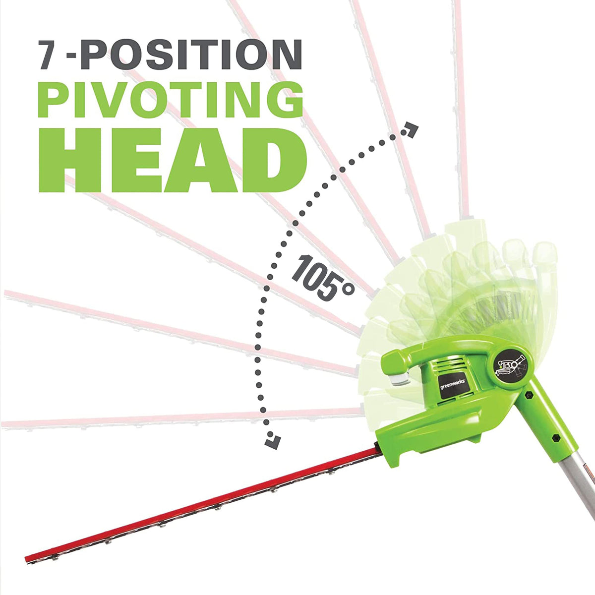 Cushioned grip on Greenworks 40V polesaw for comfortable use