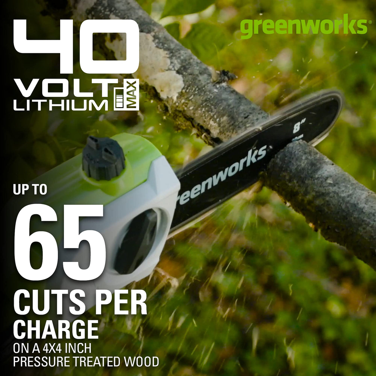Extension pole for Greenworks 40V polesaw offering added reach