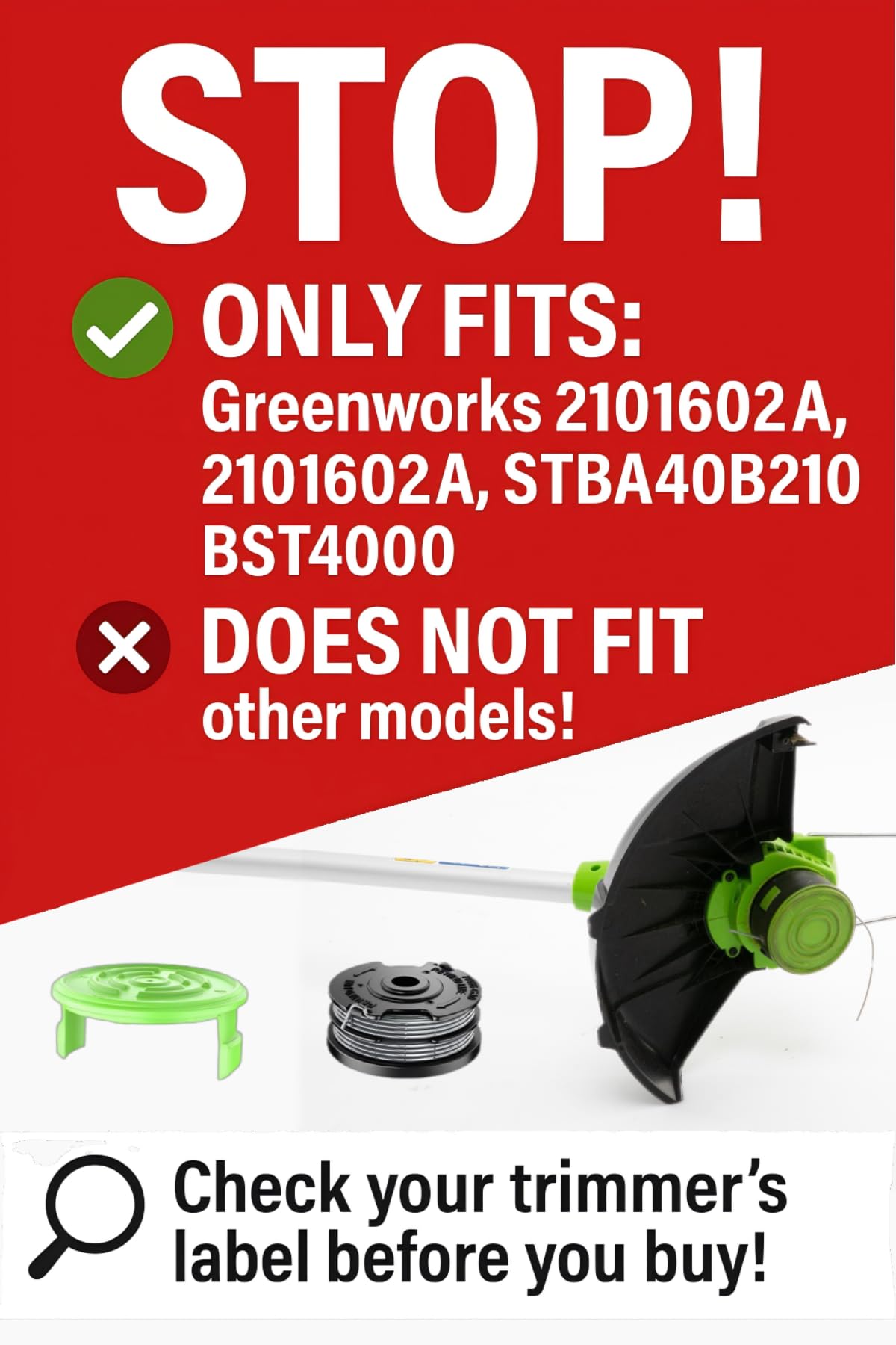 Chway spool cap cover for Greenworks 40V trimmers ensures secure installation