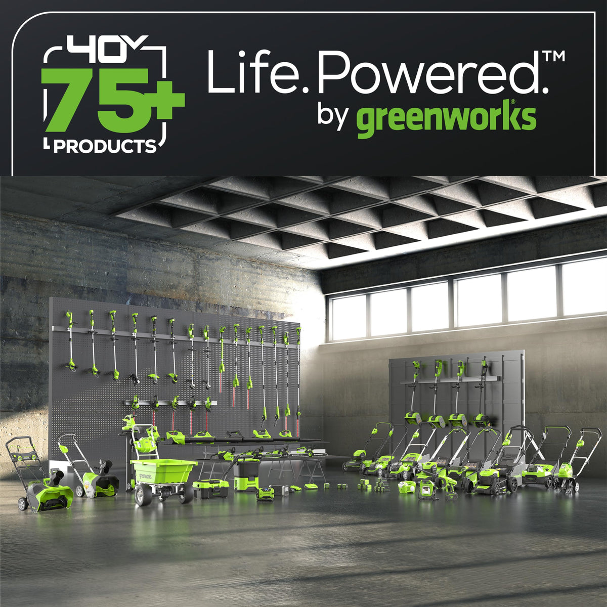 Greenworks 40V trimmer push-button start with no gas.