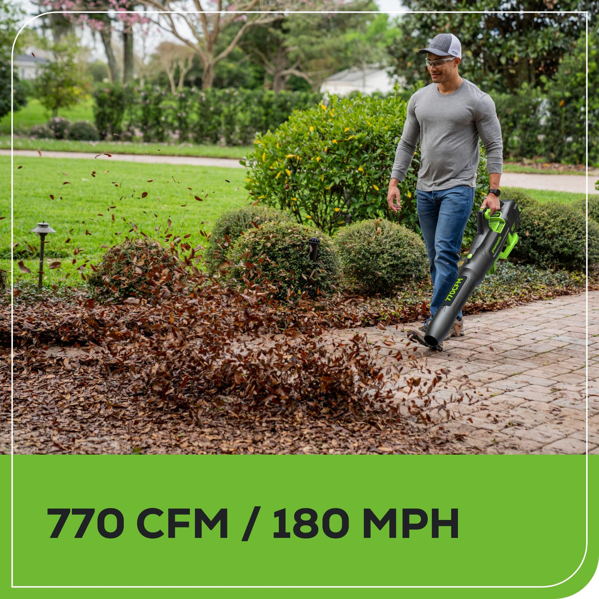 Greenworks 4Ah battery demonstrates extended yard runtime