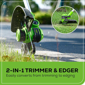 Greenworks 5Ah battery powering longer lawn sessions