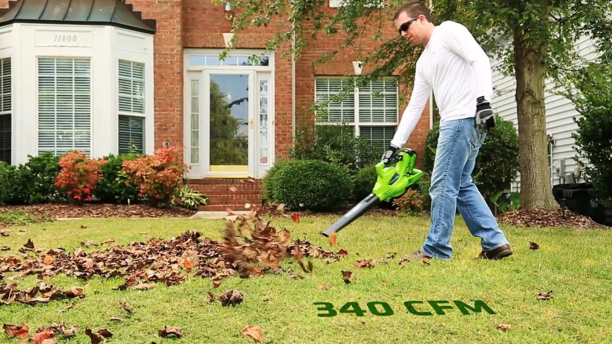Greenworks six-speed dial control enables precise airflow for delicate tasks