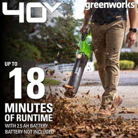 Greenworks 8-inch front wheels and rear-wheel drive for better traction