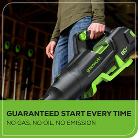 Turbo mode on Greenworks 80V Axial Blower boosts air flow