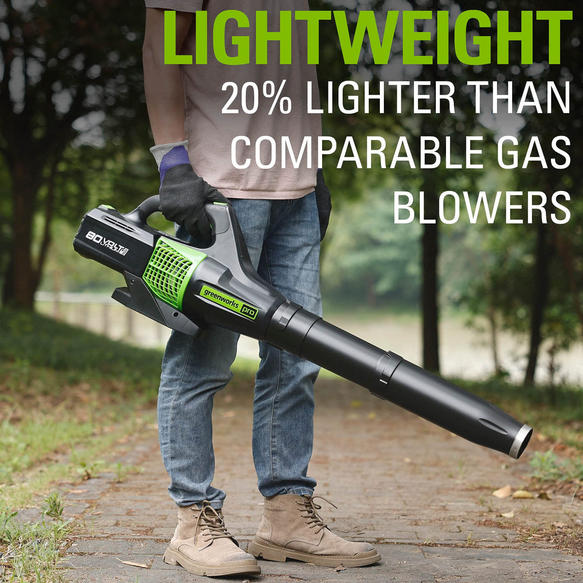 Greenworks 80V kit includes blower, tube, battery, charger, and manual.