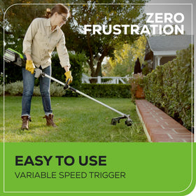 Greenworks 80V trimmer brushless motor delivers torque and quiet operation