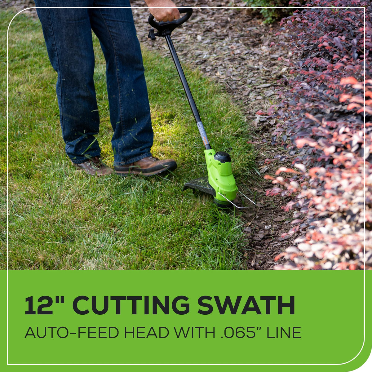 Greenworks 4.0Ah 24V battery pack for extended yard runtime.