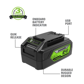 On-board charge indicator shows remaining power at a glance.