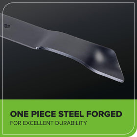 GreenWorks blade featuring heat-treated steel for durable edge retention.