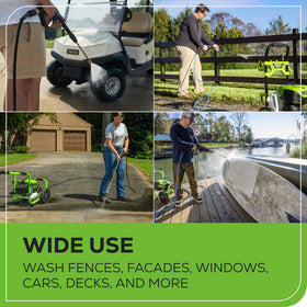 Greenworks heavy-duty spray gun supports tough outdoor cleaning projects