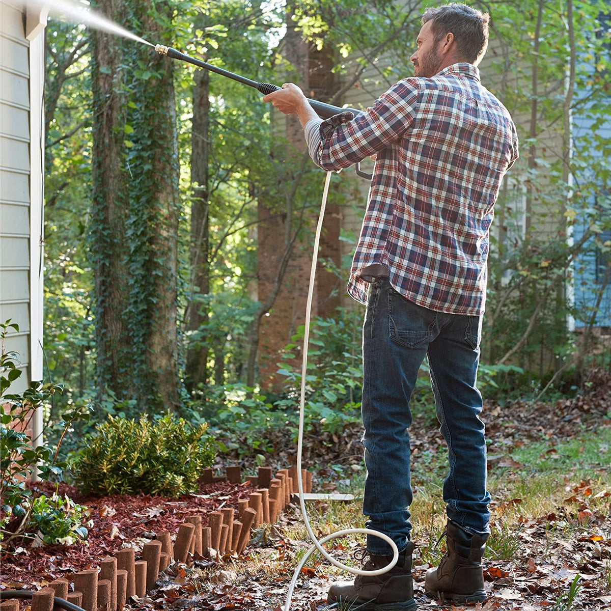 Greenworks hose attachment for secure storage supports tidy seasonal cleaning