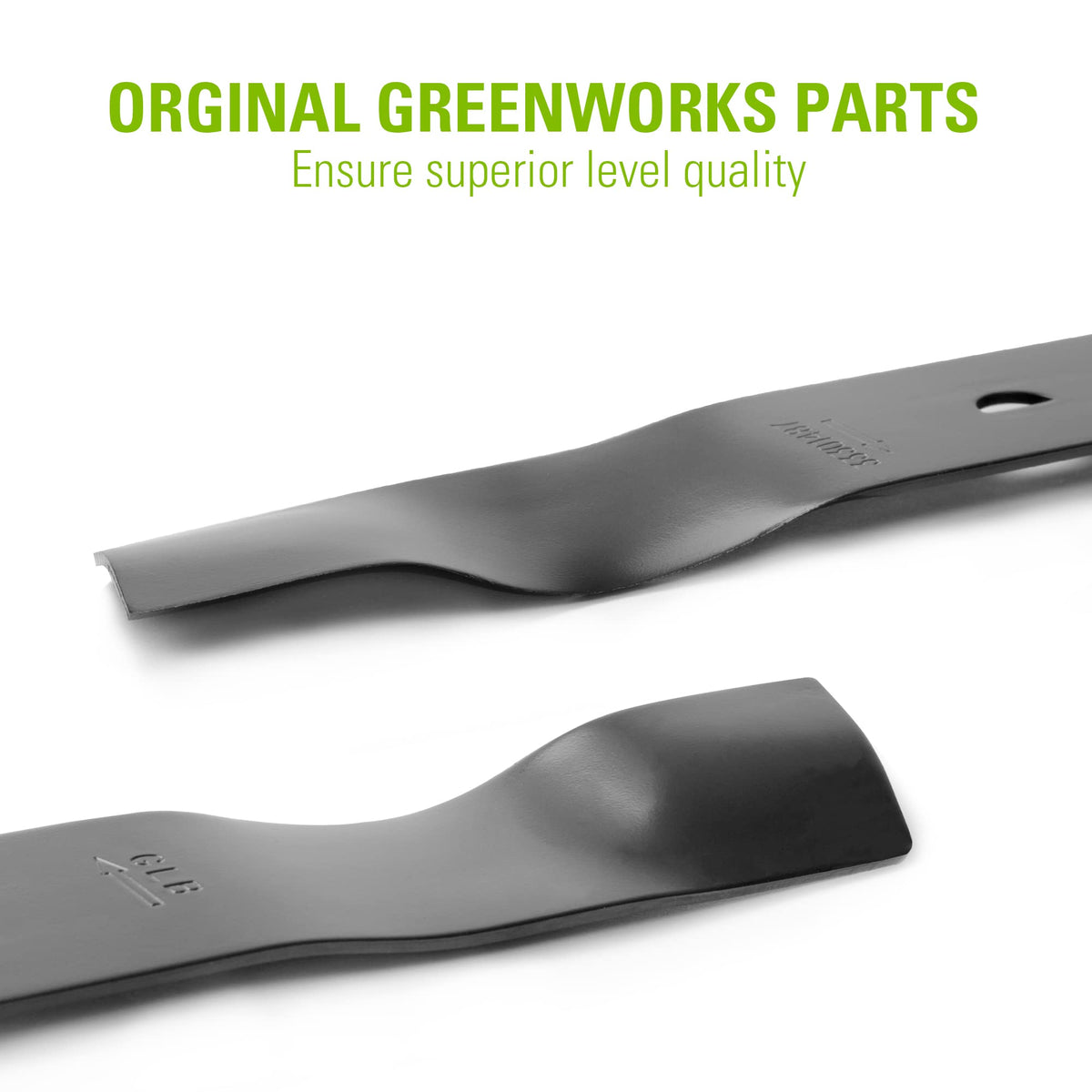 Model-specific GreenWorks blade for 19-inch mowers ensures optimal fit.