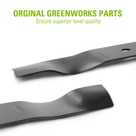 Model-specific GreenWorks blade for 19-inch mowers ensures optimal fit.
