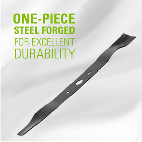Precision-cutting GreenWorks blade creates even grass height for tidy borders.