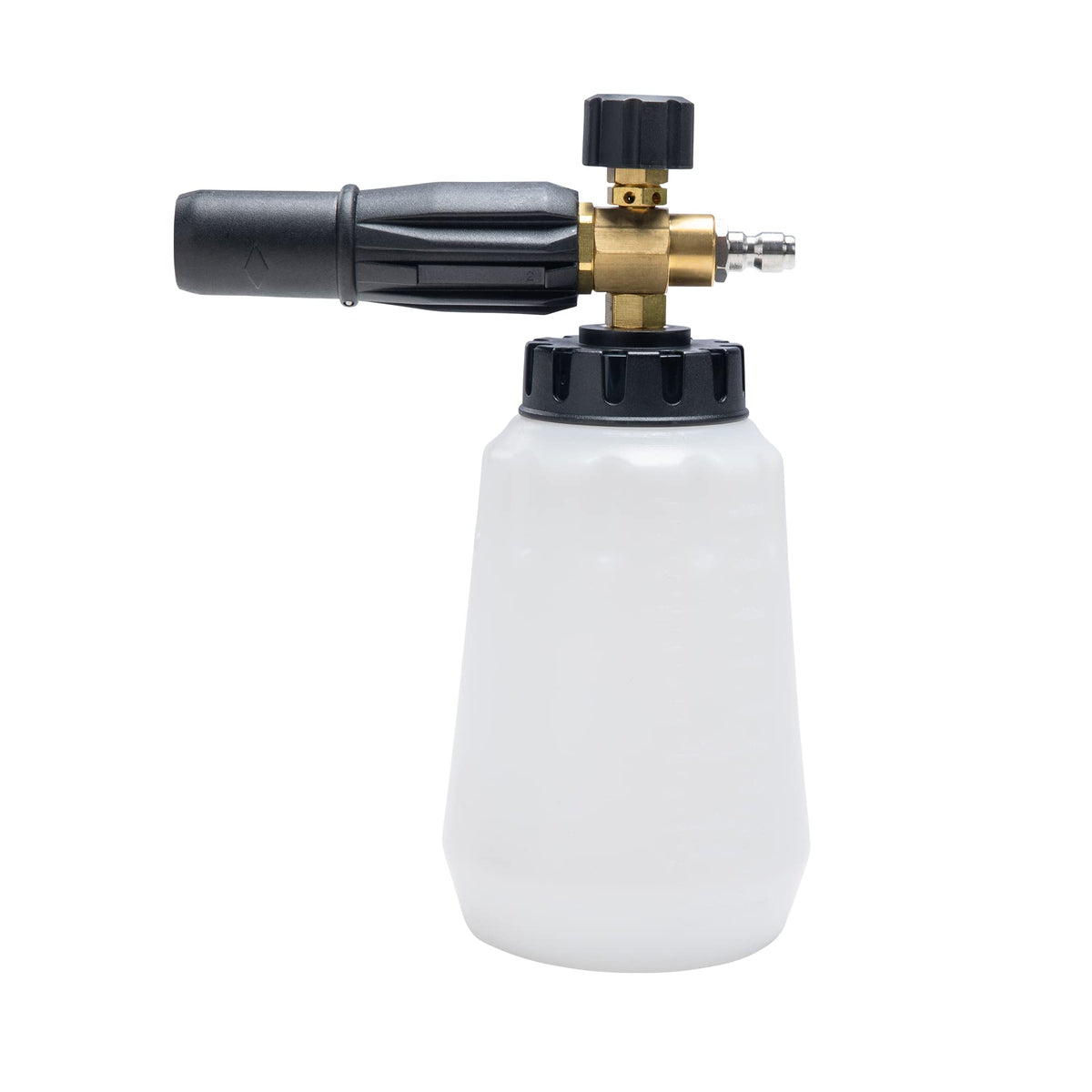 Greenworks Premium Foam Cannon bottle cap for easy, spill-free filling.
