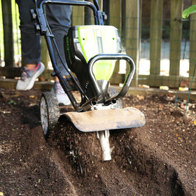 Greenworks Pro 80V includes battery and charger for cordless use.