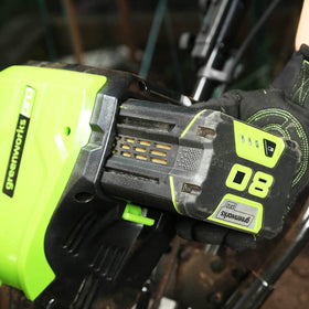 Greenworks Pro 80V tilling width 8.25 to 10 inches for precision.