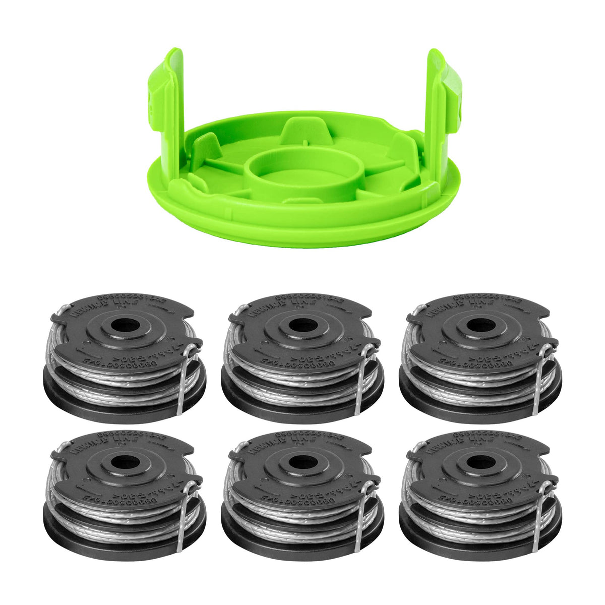 Greenworks replacement spools and cover for easy maintenance and quick refills