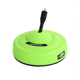 GreenWorks eleven-inch surface cleaner attachment in side view for efficient patio cleaning