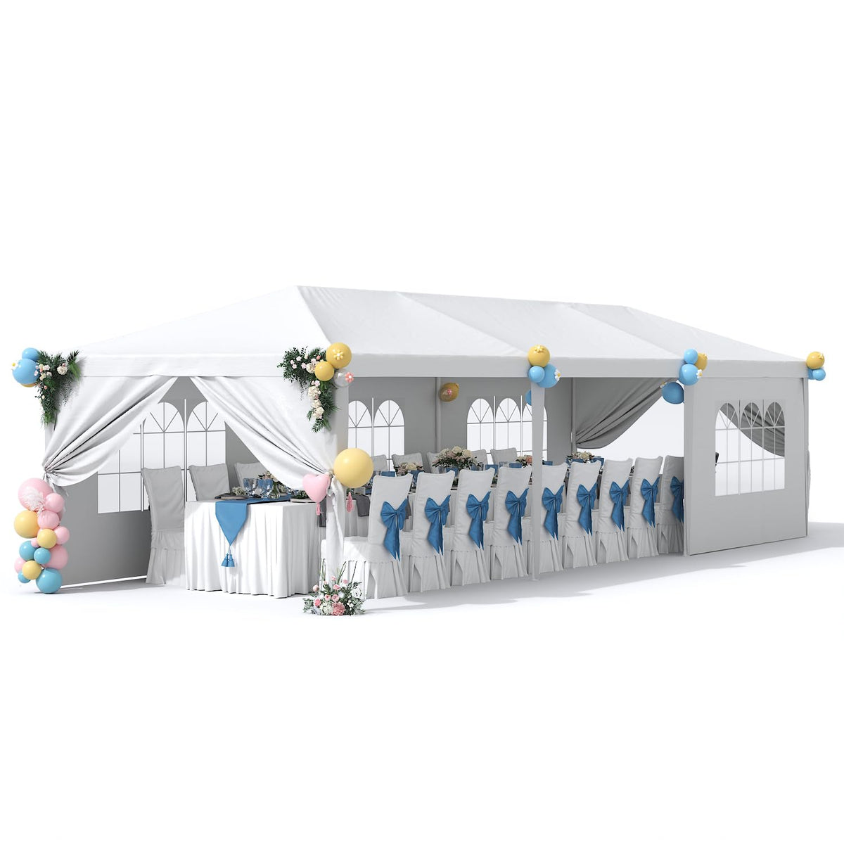 Greesum 10x30 canopy frame for sturdy outdoor shelter setup