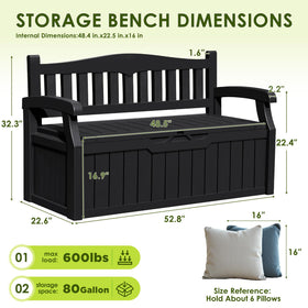 Greesum 80-gallon bench porch-setup captures versatile outdoor seating and storage solution.