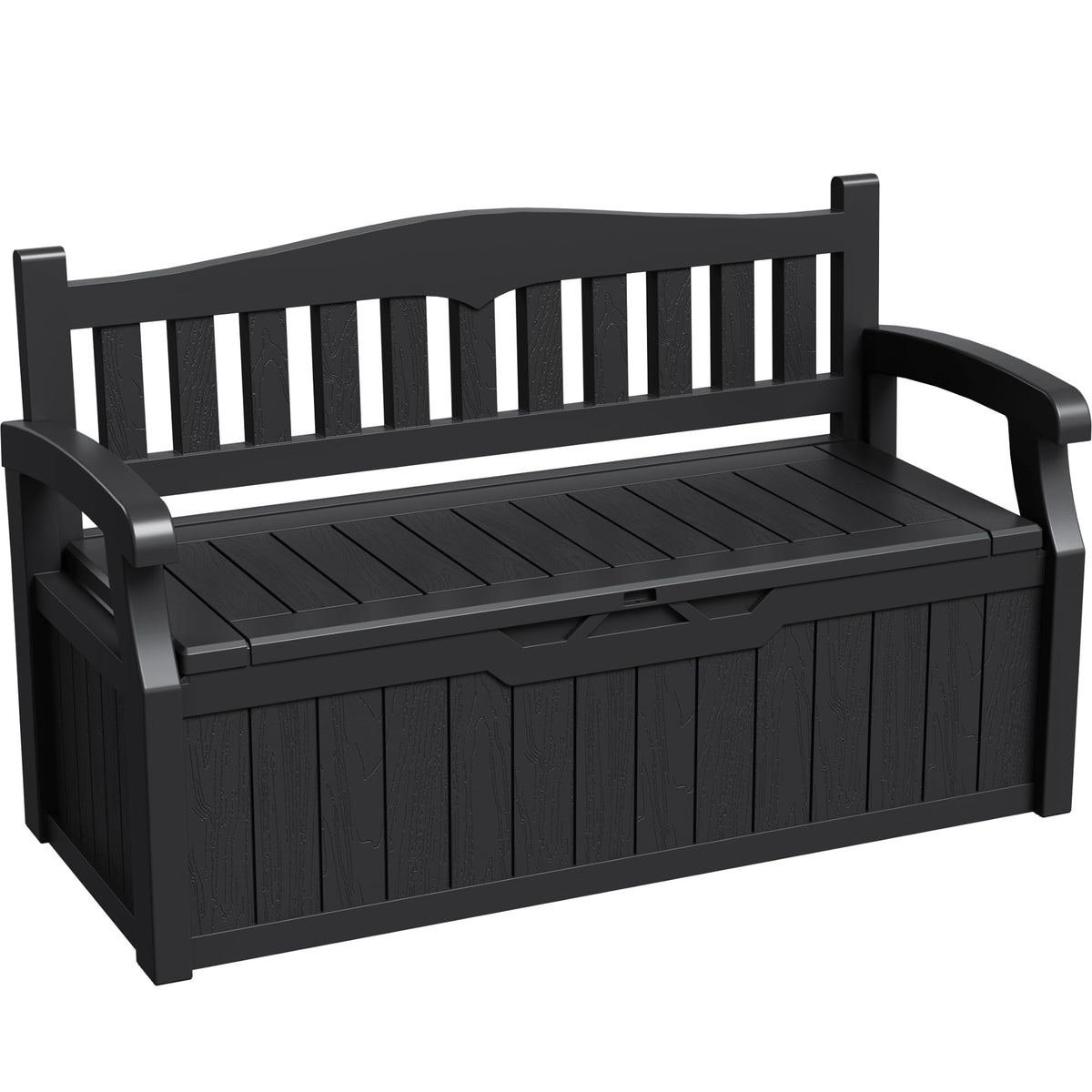 Greesum 80 gallon storage bench exterior view, sturdy outdoor seating option.