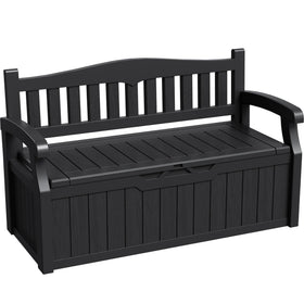 Greesum 80 gallon storage bench exterior view, sturdy outdoor seating option.