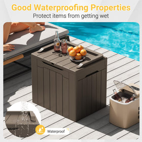 Greesum deck box features lockable holes for added security.
