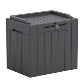 Greesum 31-gallon deck box lid open for easy outdoor access and storage