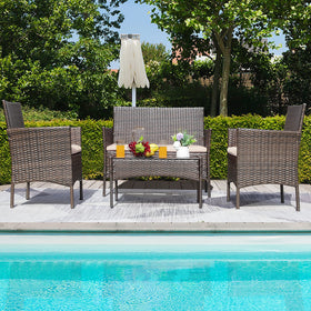 Greesum outdoor wicker chairs offer comfortable seating for gatherings.