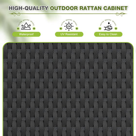 Greesum Rattan cabinet with adjustable divider for tall items