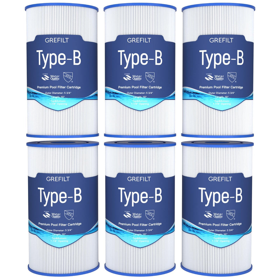 Grefilt Type B pool filter cartridge overview for easy replacement.