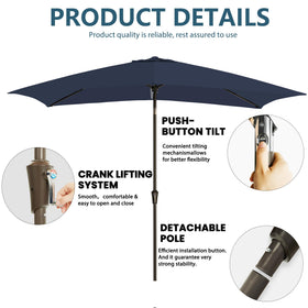 GREFORG crank lift for easy opening and closing of the umbrella.