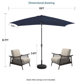 GREFORG navy umbrella complements any outdoor space.