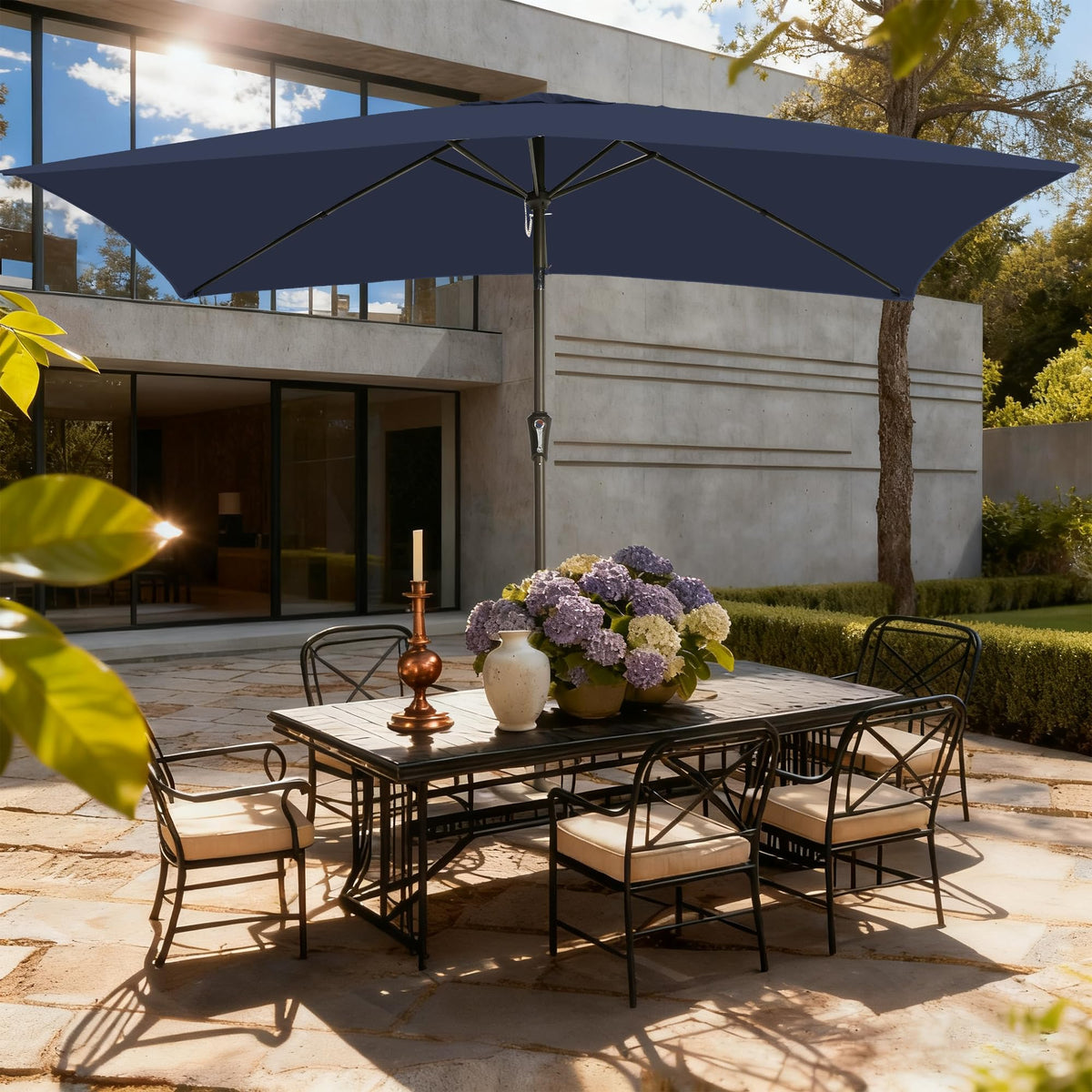 GREFORG tilt-and-crank mechanism lets you adjust shade smoothly.
