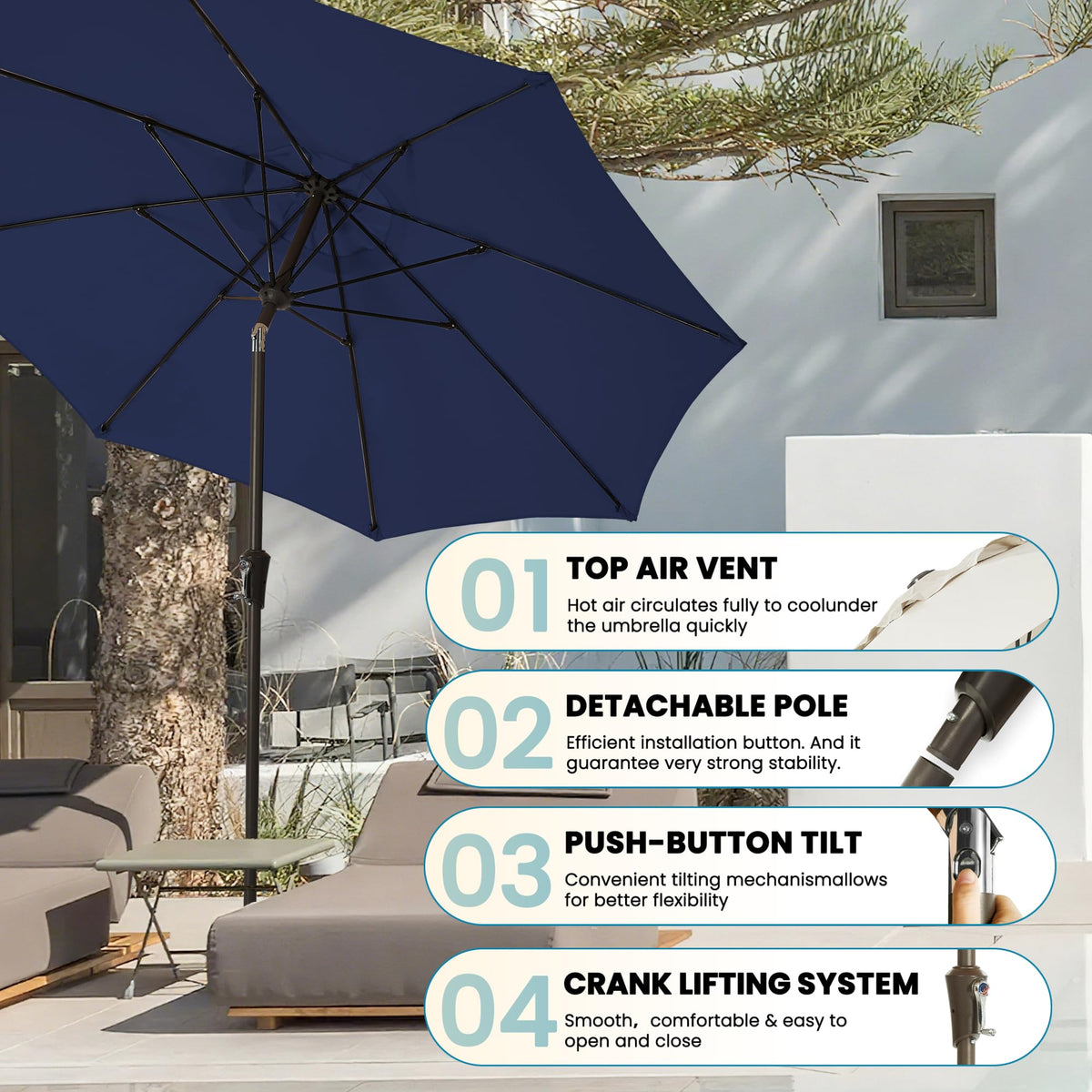 GREFORG base required for stability, sold separately, ideal for decks and pools.