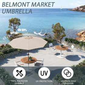 GREFORG 8-rib steel frame delivers sturdy support in windy outdoor spaces.