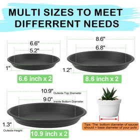 GREGICH 6-inch plant saucer top view traps drips for tidy shelves.