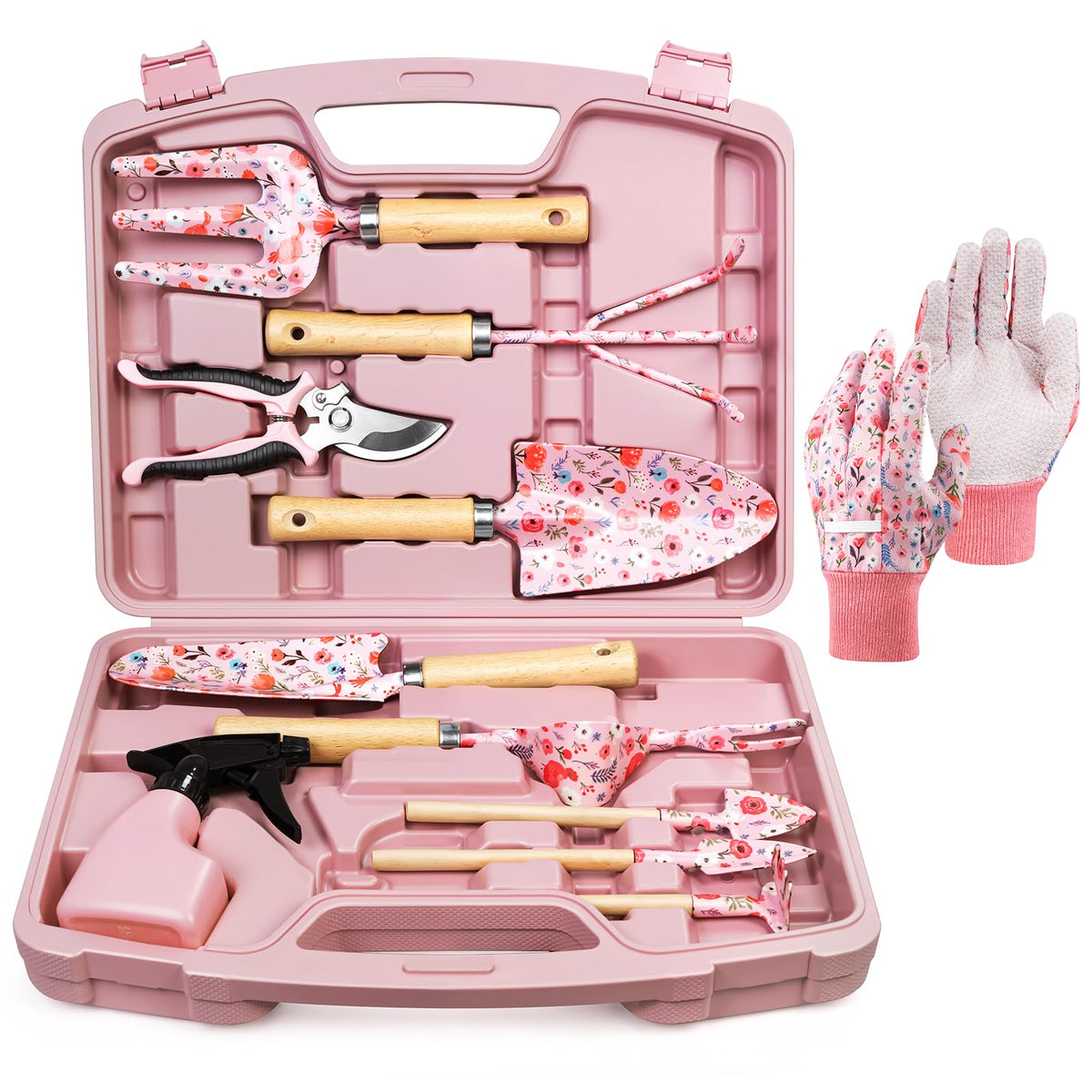 Grenebo 12-piece garden tools set in full view for versatile gardening tasks.