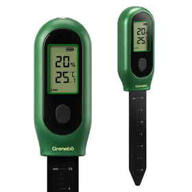 Grenebo 3-in-1 soil meter front view with clear LCD for quick readings.