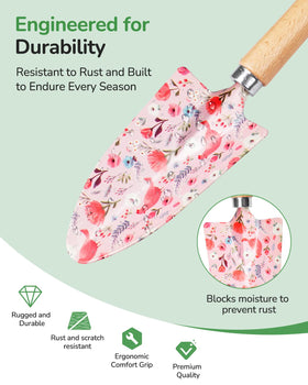 Grenebo ergonomic wooden handles reduce hand fatigue for comfortable digging and pruning.