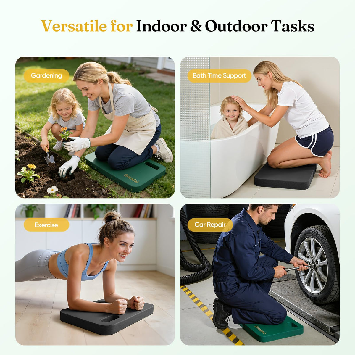 Grenebo pad with handle enables easy transport and fast setup.