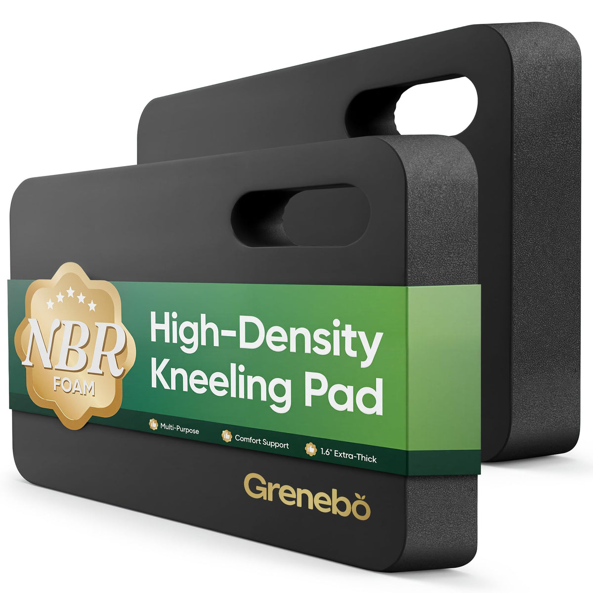 Grenebo kneeling pad close-up showing closed-cell NBR foam for durable comfort